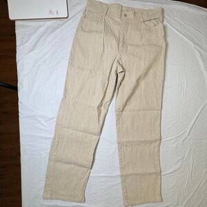 Liz Claiborne Liz Sport Women's Beige Linen Blend Pants Size 14